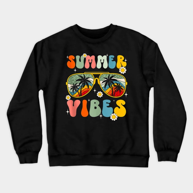 Summer Vibes Retro Glasses Crewneck Sweatshirt by cutestuffs